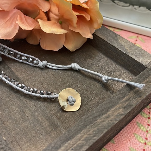 JBloom White, Grey, Silver Beaded Wrap - Picture 5 of 5